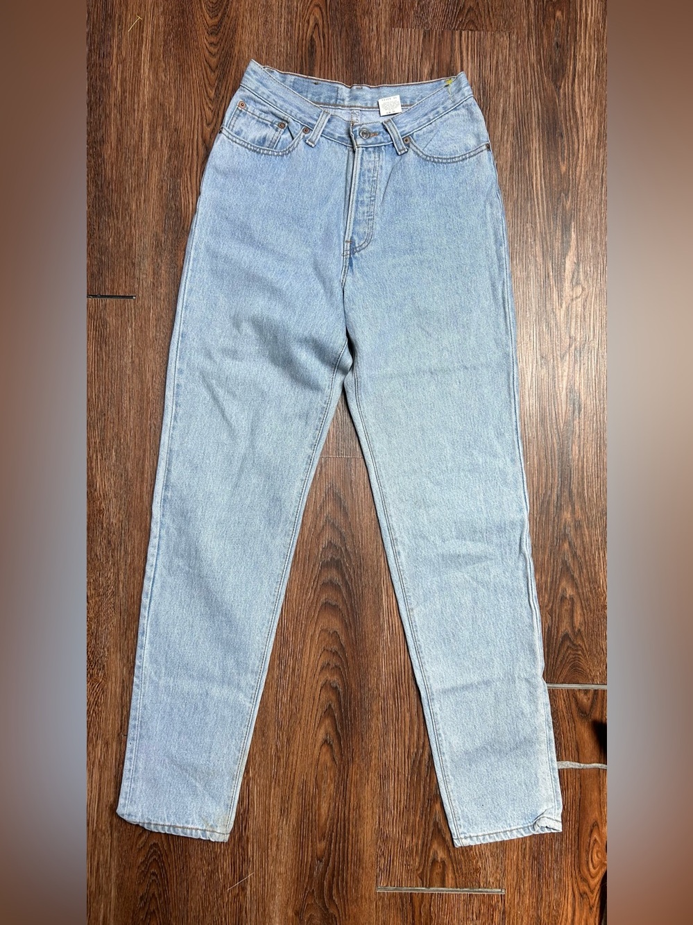Vintage Levi’s 501’s, July, 1993. Light Wash High-Rise Straight Jeans
